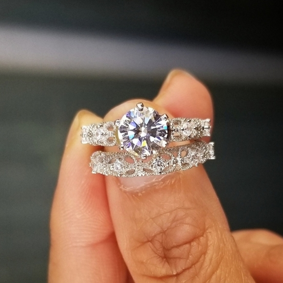 🍒NEW🍒 1.25 CARAT VICTORIAN BRIDAL SET - Picture 3 of 7